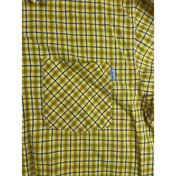 Carhartt Plaid Long Sleeve Shirt Relaxed Fit‎ Men's Large Yellow - Picture 3 of 6